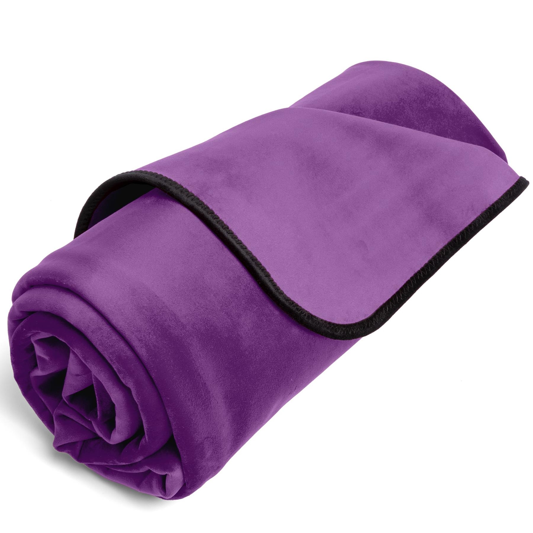 Liberator Queen Size Fascinator Throw rolled up burgundy