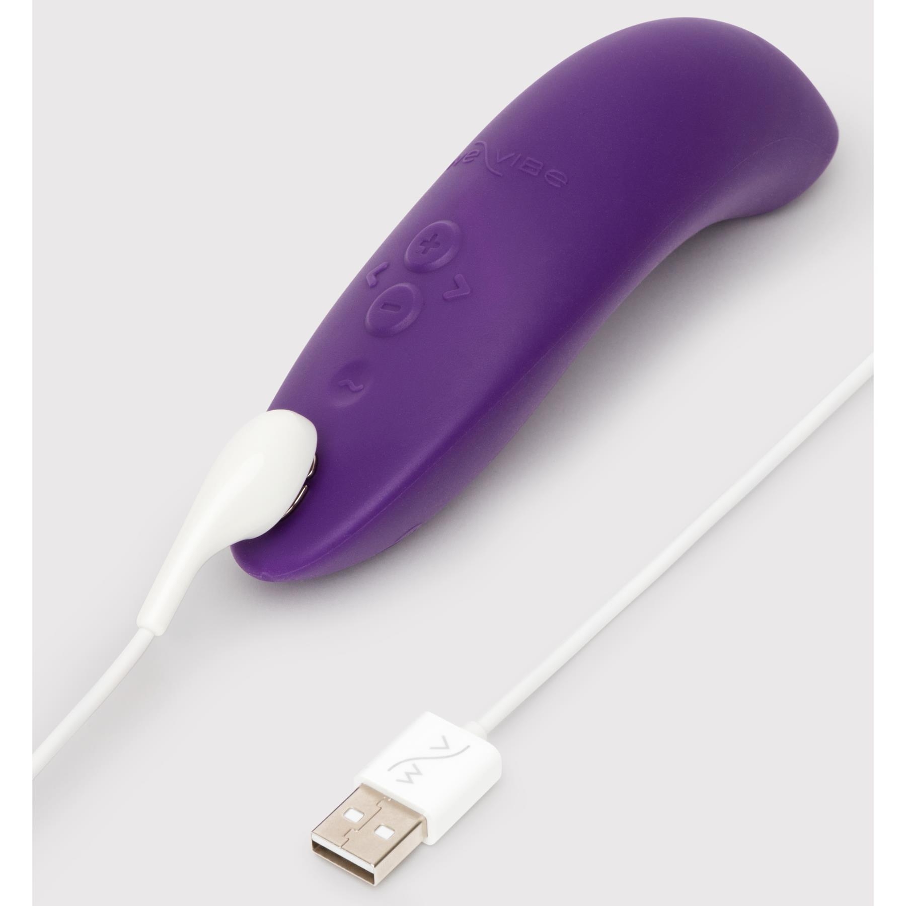 We-Vibe Pleasure Air Melt 2 - Product Shot - showing Where Charging Cable is Placed color purple