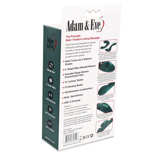 Adam & Eve The Pirouette Multi-Position Massager - Packaging Shot - Back