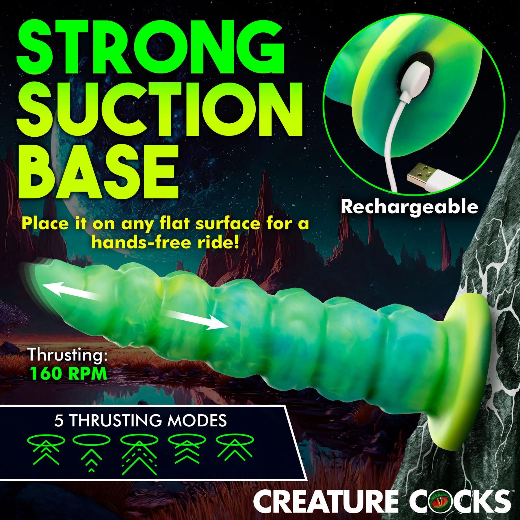 Creature Cocks Squirmer Thrusting & Vibrating Dildo features 5
