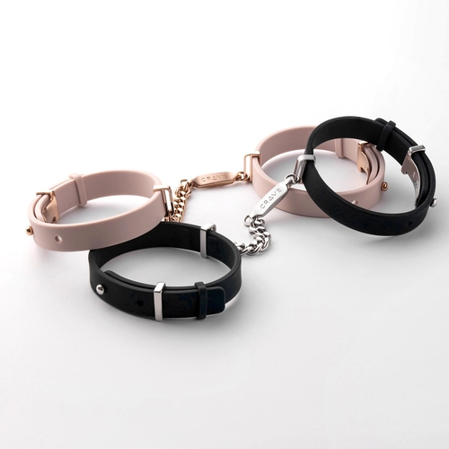 Crave Silicone ID Cuffs both rose gold and black/gold