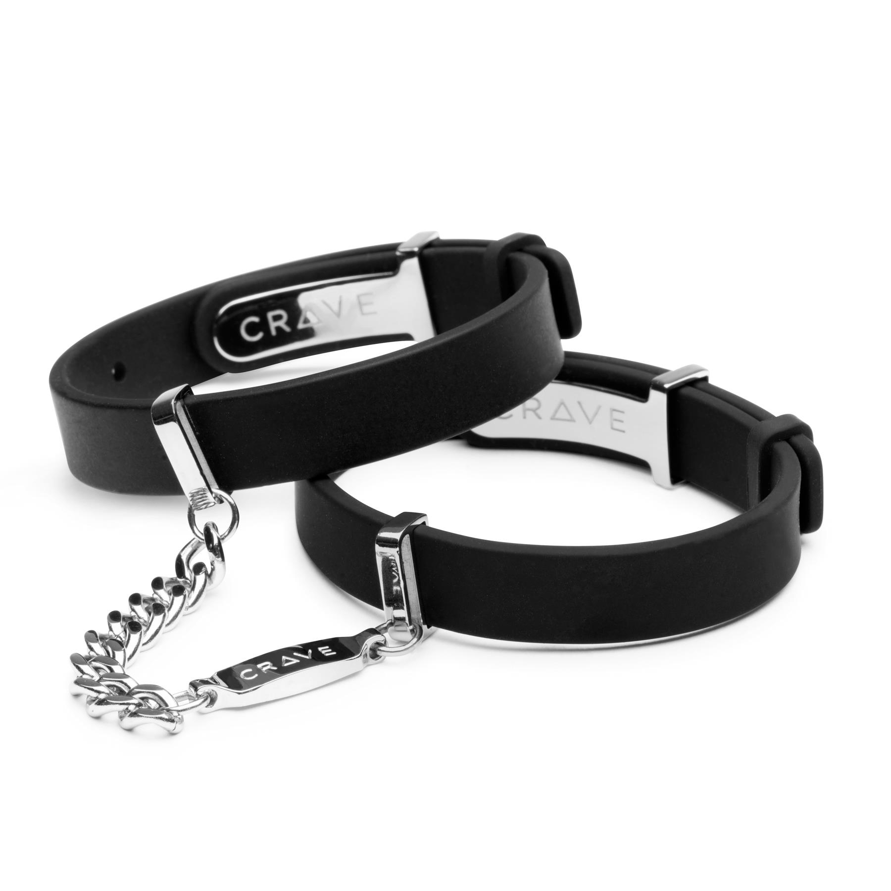 Crave Silicone ID Cuffs color black/silver view 1