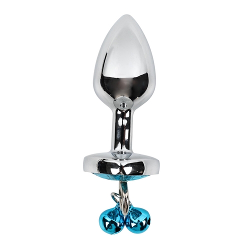 Gem Jingle Bell Butt Plug With Leash - Plug Shot