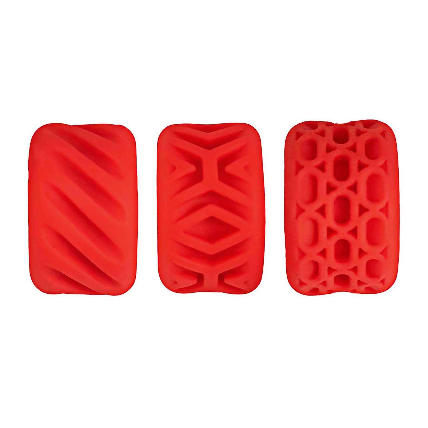 SUPER STRETCHY STROKER RINGS set of three horizontal red