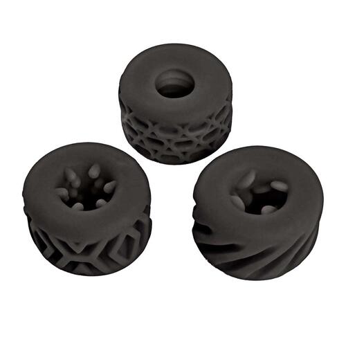 SUPER STRETCHY STROKER RINGS set of three black