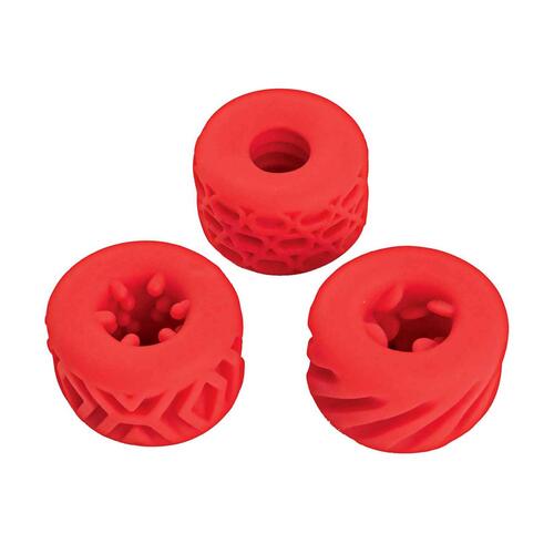 SUPER STRETCHY STROKER RINGS set of three red