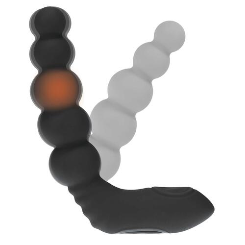 LEVELZ - Vibrating - Heating - Bendable - Tapping Beaded Silicone Prostate Stimulator black bendable