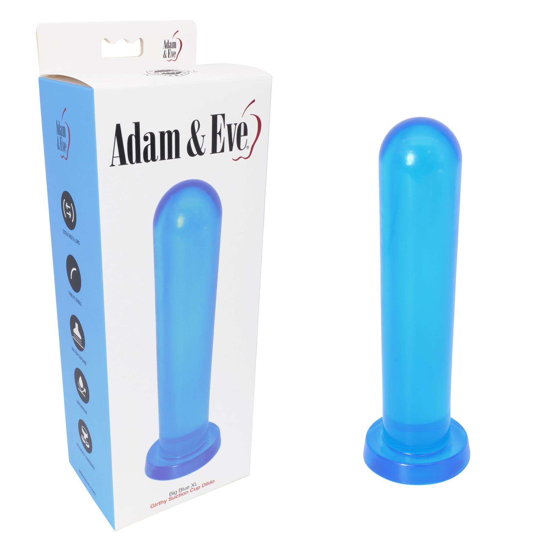 Adam & Eve Big Blue XL Dildo - Product and Packaging