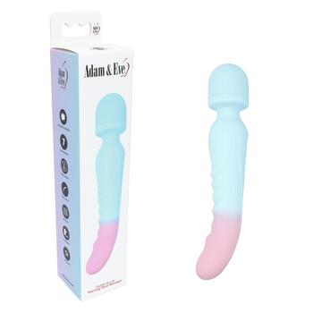 Adam & Eve Double De-lite Warming Wand Massager - Product and Packaging