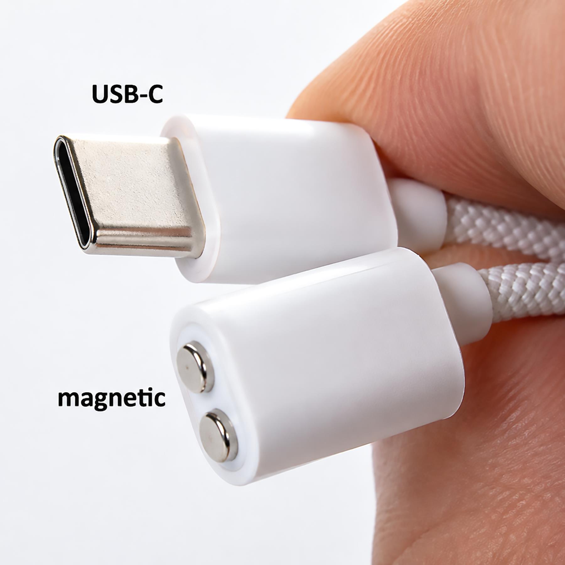 Groovy Glow Ups Bendie G-Spot Vibe - Close Up on Charging Cable (USB-C and Magnetic Ports)