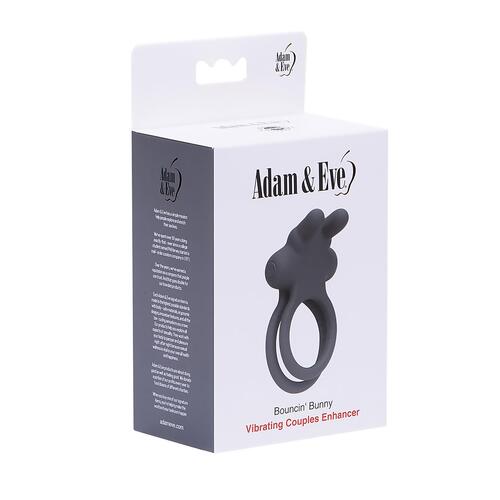Adam & Eve Bouncin' Bunny Vibrating Couples Enhancer - Packaging - Gray