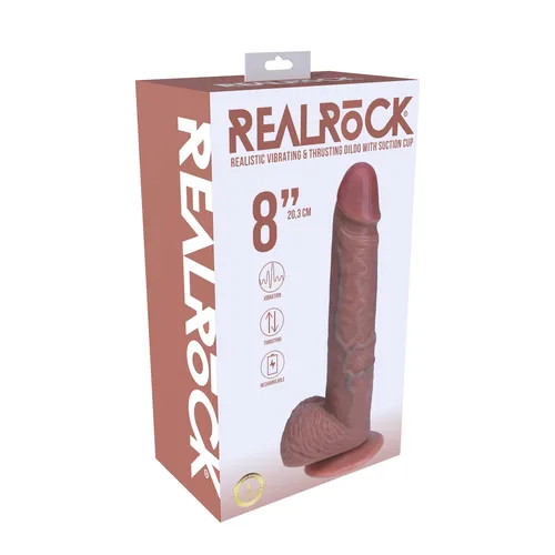 RealRock 8 Inch Thrusting Dildo color brown view 5