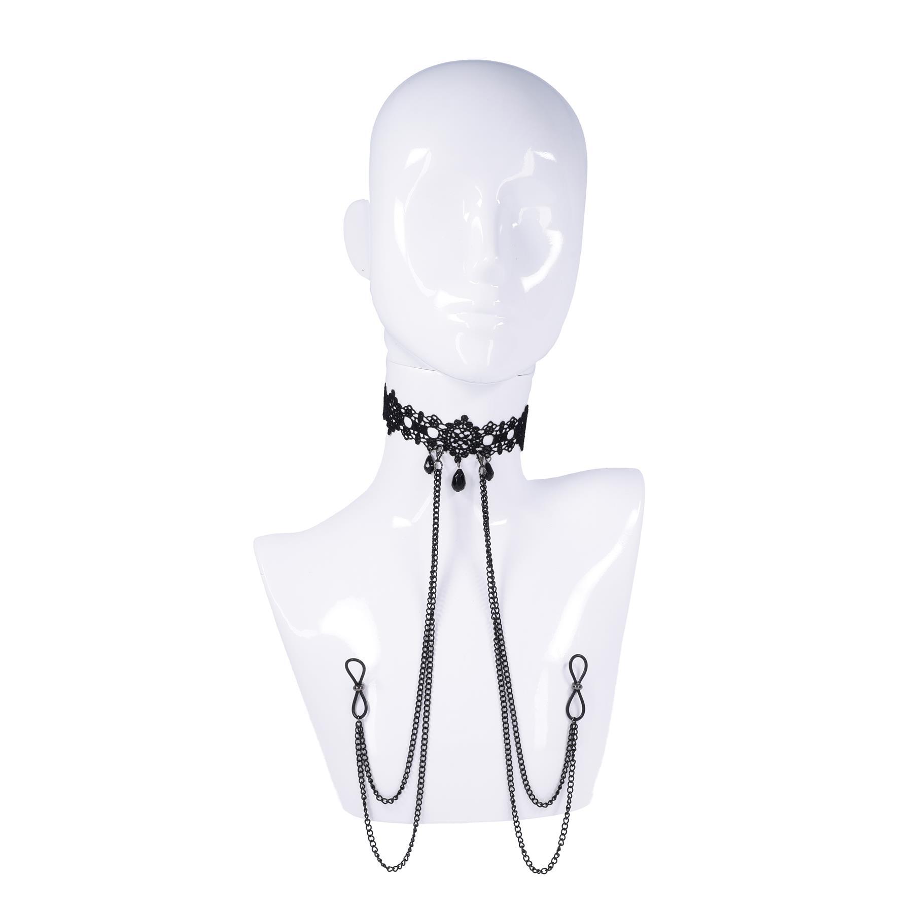 Lace Collar With Nipple Ties view 3