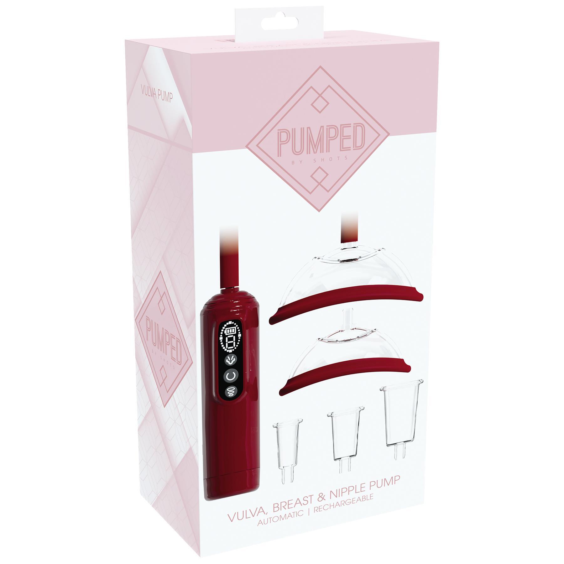 Pumped Automatic Vulva & Breast Pump color red package