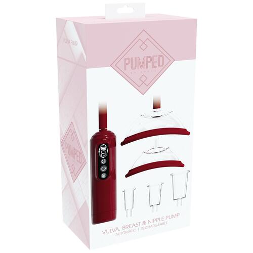 Pumped Automatic Vulva & Breast Pump color red package